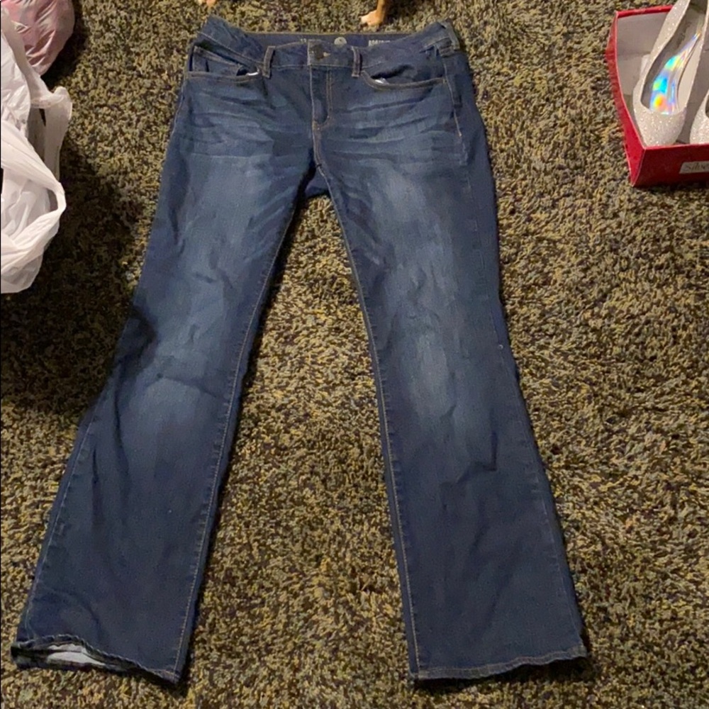 Blue boot cut jeans